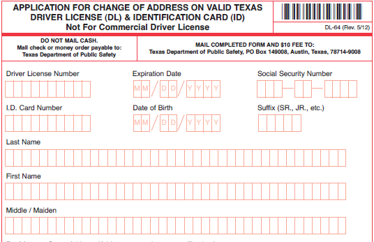 texas drivers license id number number sample